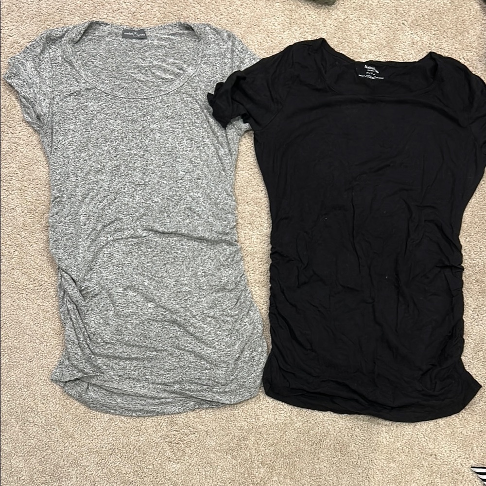Market & Spruce Gray and Black Motherhood Maternity Tops